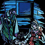 Nativity Stained Glass Poster