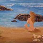 Nude Woman On Beach Poster