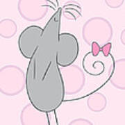 Nursery Art Girl Mouse Poster