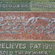 Old Coca Cola Painted Brick Wall Poster