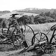 Old Farm Equipment . 7d9744 . Black And White Poster