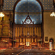 Old Stone Church View From The Pews Poster