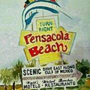 Pensacola Beach Sign Poster