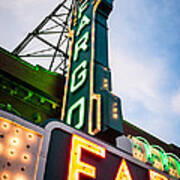 Photo Of Fargo Theater Marquee Sign At Night Poster