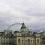 Photo Of London With London Eye In The Background Poster