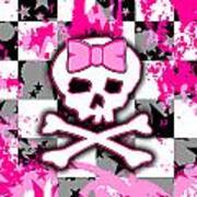 Pink Skull Scene Girl Poster