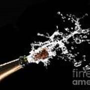 Popping Champagne Cork Poster