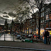 Prinsengracht And Spiegelgracht. Amsterdam Poster