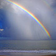 Rainbow At Sea- St Lucia Poster