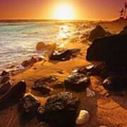Rocky Shoreline In Hawaii Poster