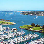 San Diego Marina And Bay Poster