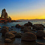 Sand Harbor Sunset Poster