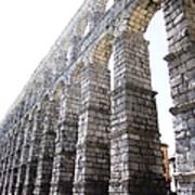 Segovia Ancient Roman Aqueduct Architectural Granite Stone Structure Ii With Arches In Spain Poster