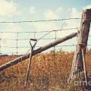 Shovels Leaning Against The Fence Poster