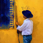 Spanish Man At The Yellow Wall. Impressionism Poster