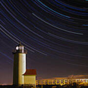 Star-trails Over Annisquam Lighthouse Poster