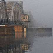 Steel Bridge In Fog - Vertical Poster