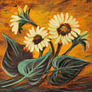 Sunflowers 14 Square Painting Poster