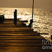 Sunset At The Pier Poster