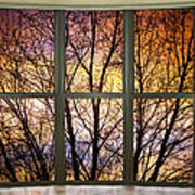 Sunset Into The Night Bay Window View Poster