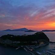 Sunset On Nisida Miseno And Ischia Poster