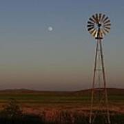 Super Moon Over The Prairie Poster