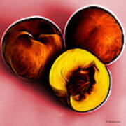 Three Peaches - Red Poster