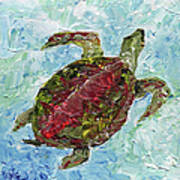 Tybee Turtle Swimming Poster
