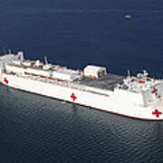 Usns Comfort Is Anchored Poster