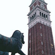 Venice Bell Tower St Marks Horses Poster