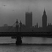 Westminster On A Foggy Day Poster