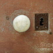 White Knob And Rusty Lock Poster