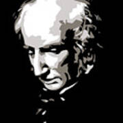 William Wordsworth Black And White Silhouette Art Poster
