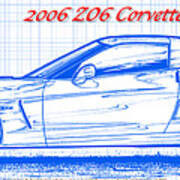 2006 Z06 Corvette Blueprint Series #1 Poster