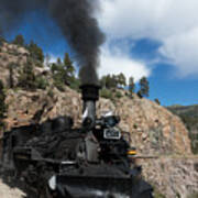 A Durango And Silverton Narrow Gauge Scenic Railroad Train Chugs Through The San Juan Mountains #2 Poster