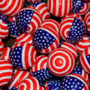 American Flag Golfballs #1 Poster
