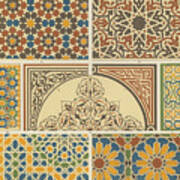 Arabian-moresque, Mosaic Textile Pattern Poster
