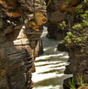 Athabasca Rocks At The Falls Jasper National Park  #1 Poster