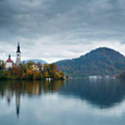Autumn Colours At Lake Bled #1 Poster