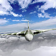 Avro Vulcan Head On Above Clouds #1 Poster