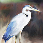 Blue Heron Painting  #1 Poster