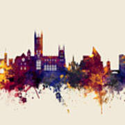 Canterbury England Skyline #1 Poster