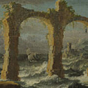 Capriccio With A Storm On The Sea Poster