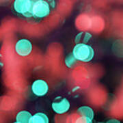 Christmas Lights In Red And Green Poster