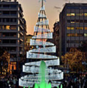 Christmas Tree In Syntagma Square #1 Poster