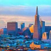 Dawn Skyline San Francisco Painting #2 Poster