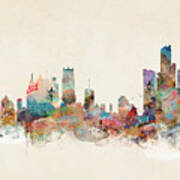 Detroit Michigan Skyline Poster