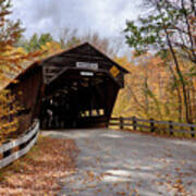 Fall Colors Over The Durgin Covered Bridge #1 Poster