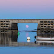 Full Moon Moonrise At The Cribstone Bridge #2 Poster