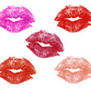 Graphic Lipstick Kisses #1 Poster